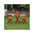 International Caravan Acacia Folding Bistro Set, Barn Red - Set of 3 TT-VN-0158-BRD